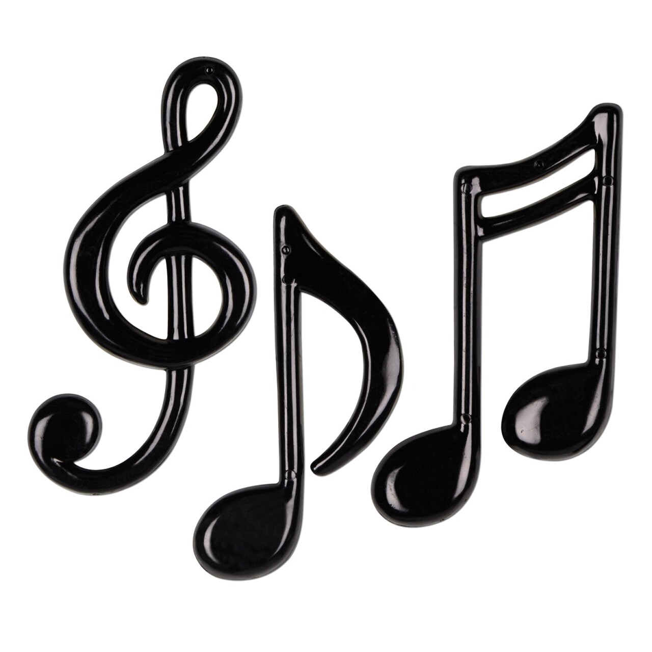 Beistle Club Pack of 36 Molded Shiny Black Musical Note Decorations 4.5"- 5.5"